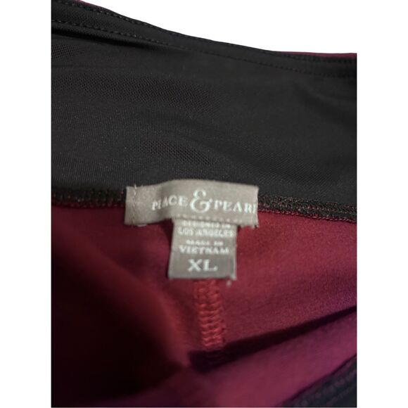 Peace & Pearls Burgundy Women’s Size XL Slip On Activewear Casual Pants - Picture 3 of 9